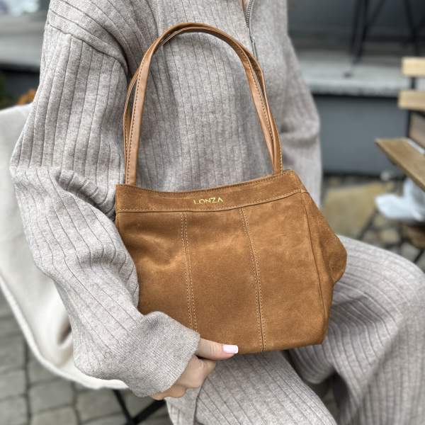 Замшева жіноча сумка Frosted brown 5-W-1027