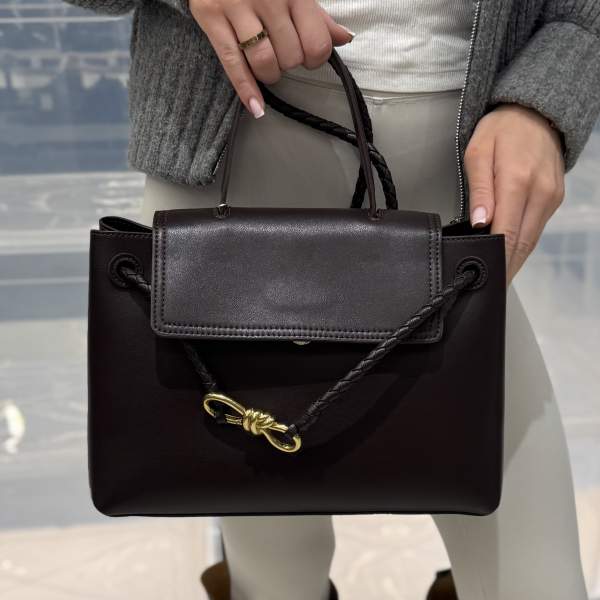 Шкіряна жіноча сумка Dark chokolate 5-W-1048