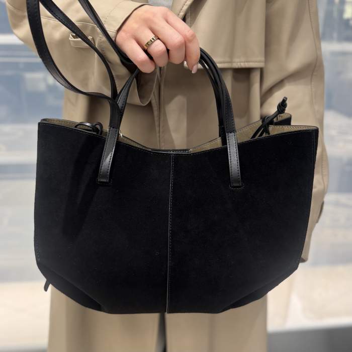 Замшева жіноча сумка Black 5-W-1020