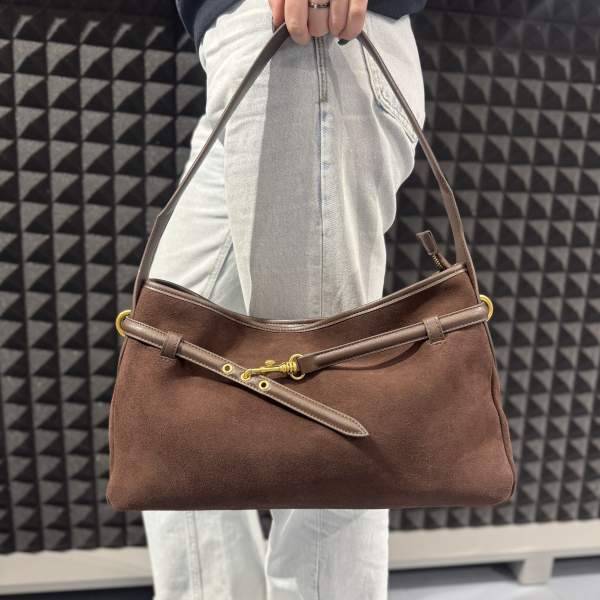Замшева жіноча сумка Brown 5-W-1038